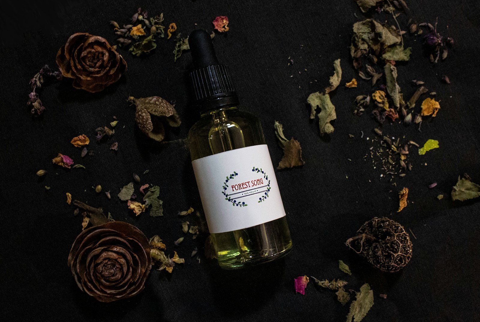 Essential oil blends and dried petals